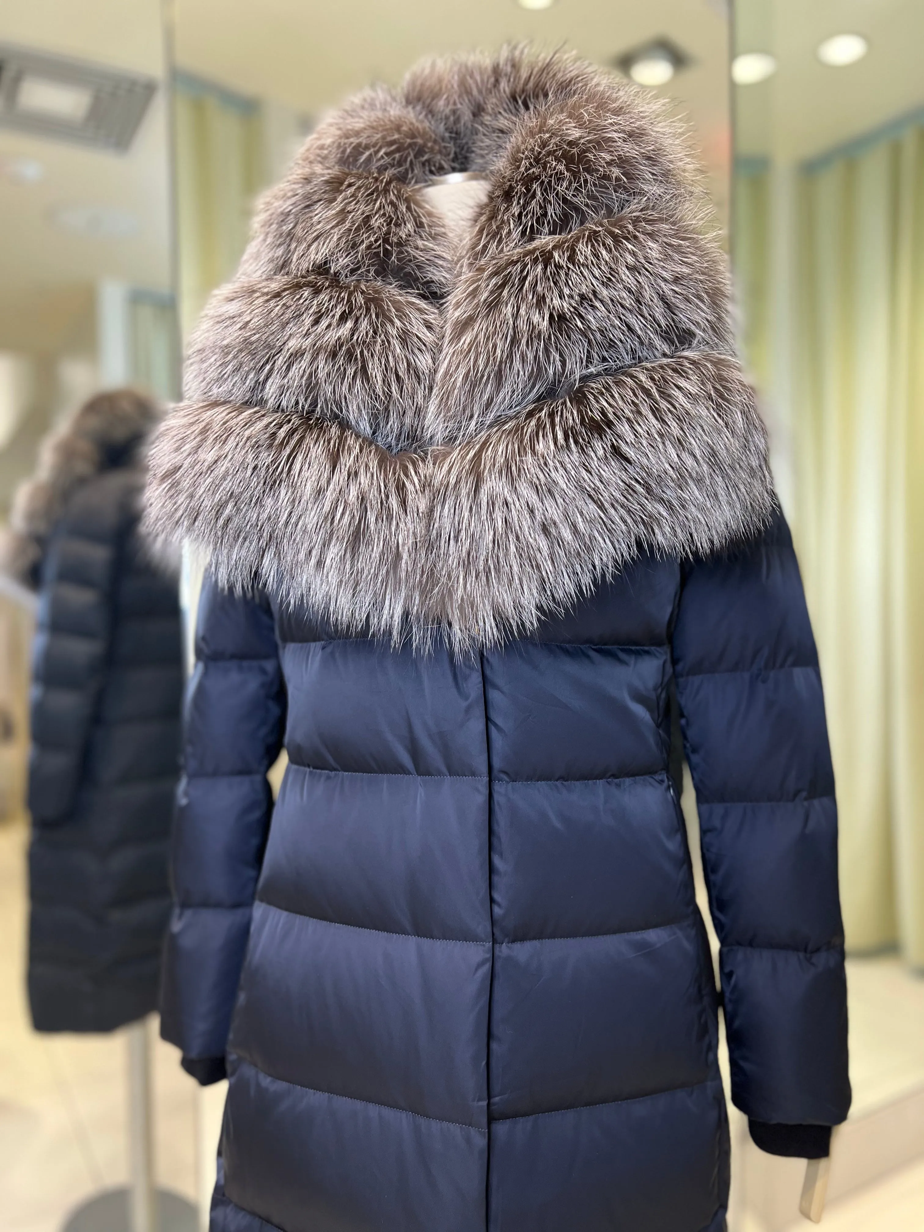 Kaimana Genuine Fox Fur Trim Premium Down Coat