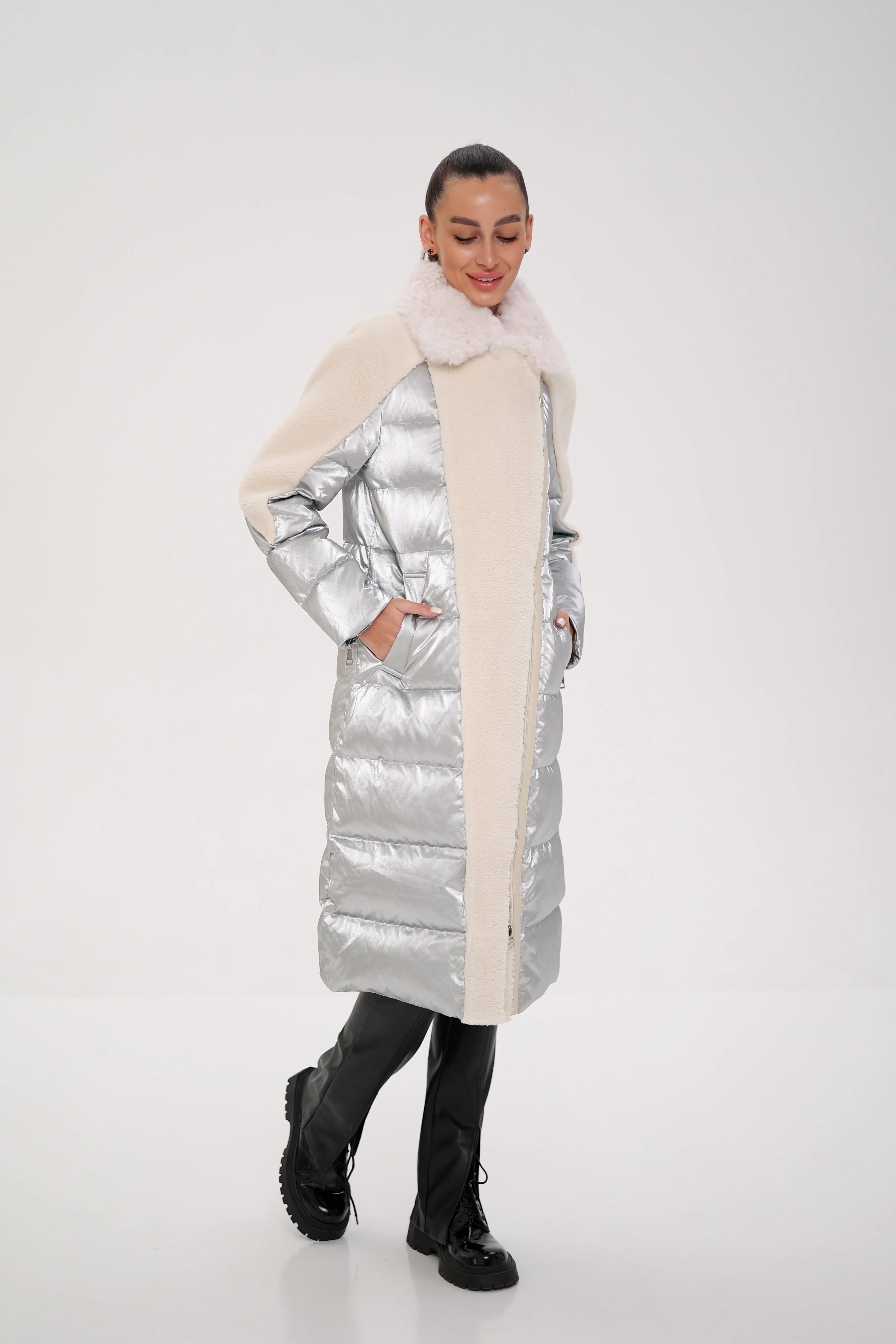 Kalgan Fur Trim Down Long-line Coat