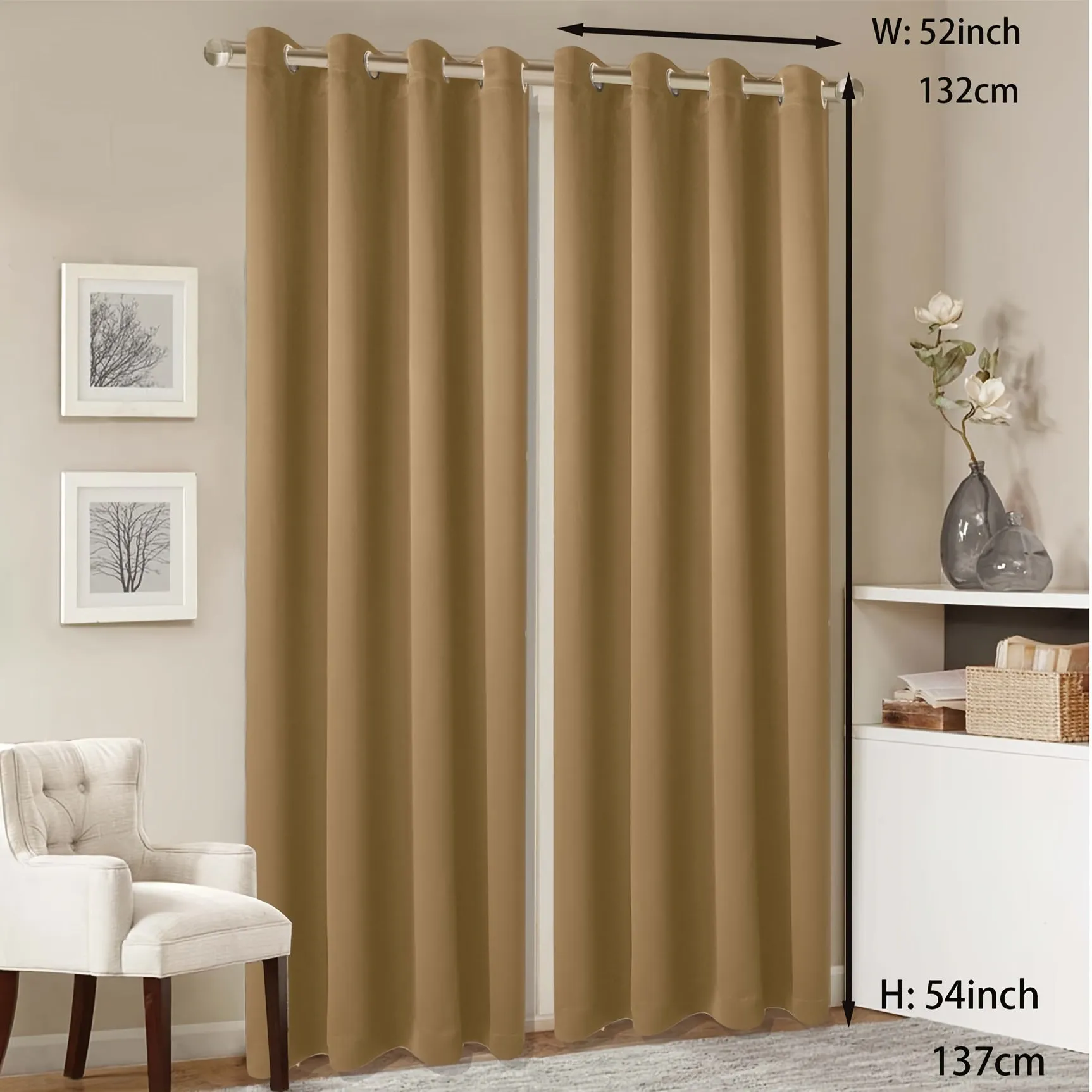 kkboxly 1 Panel Grommet Top Blackout Curtain Thermal Insulated Noise Reducing And Light Blocking Room Darkening Curtain For Living Room Bedroom Office Home Decor