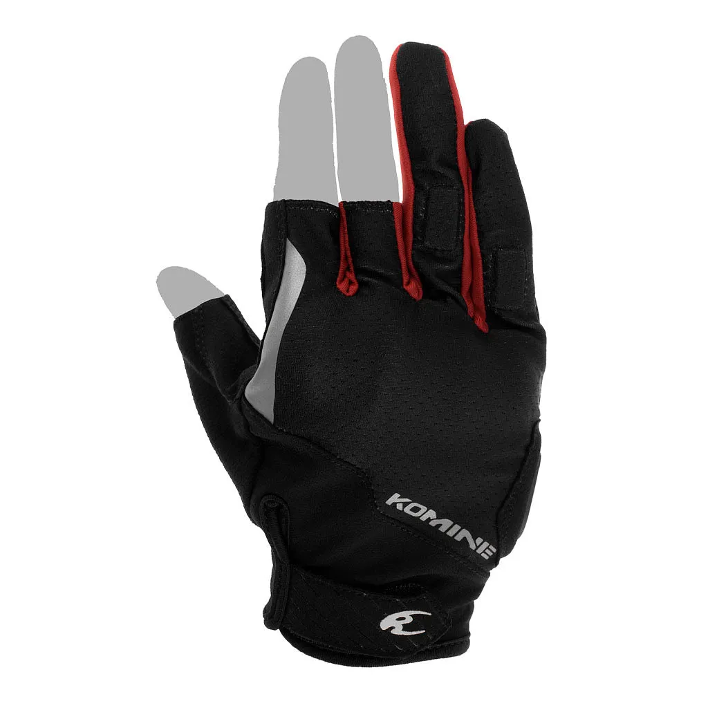 KOMINE GK-2603 PROTECT 3 FINGERLESS MOTORCYCLE MESH GLOVES