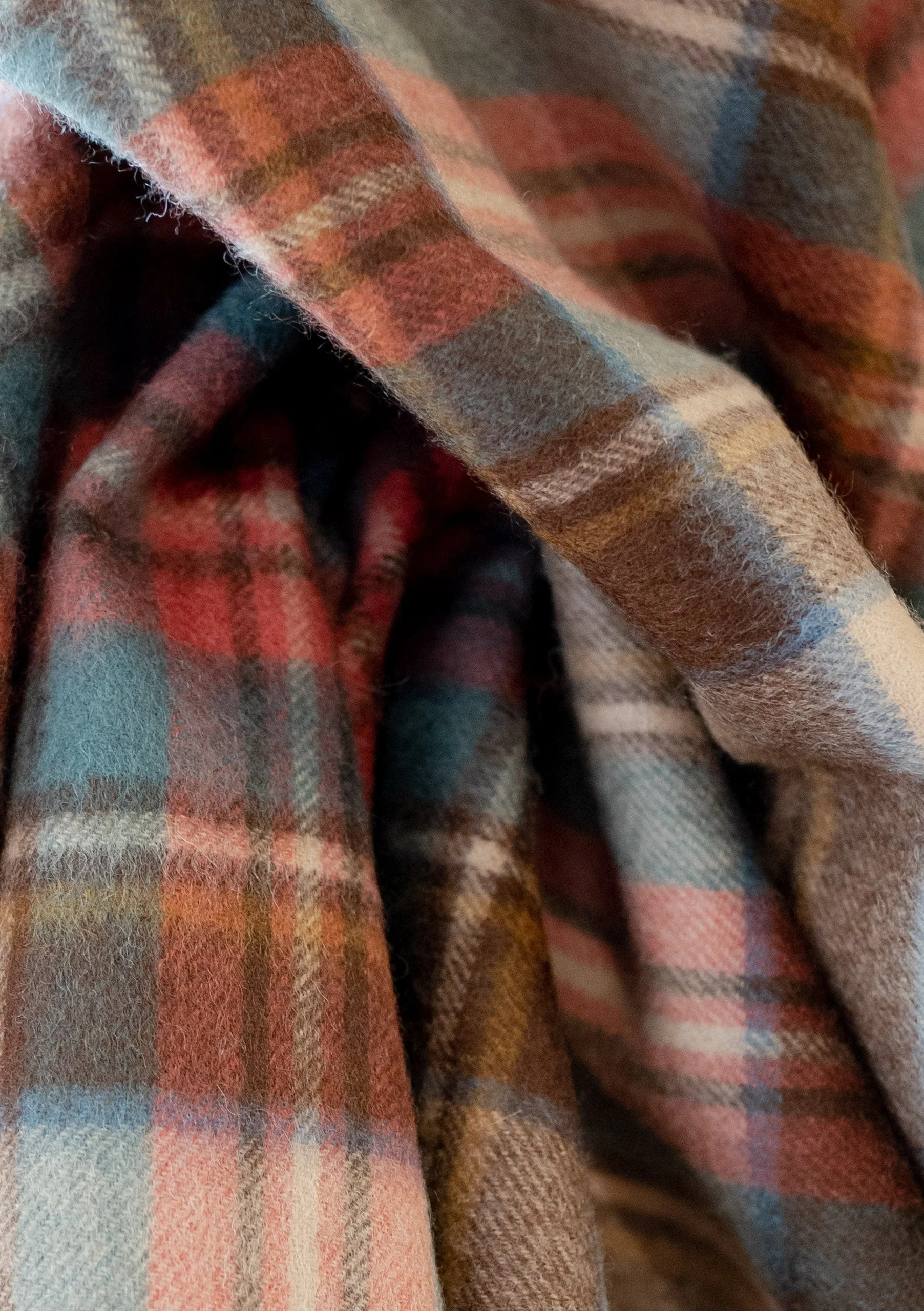 Lambswool Blanket Scarf in Stewart Dress Antique Tartan