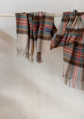 Lambswool Blanket Scarf in Stewart Dress Antique Tartan