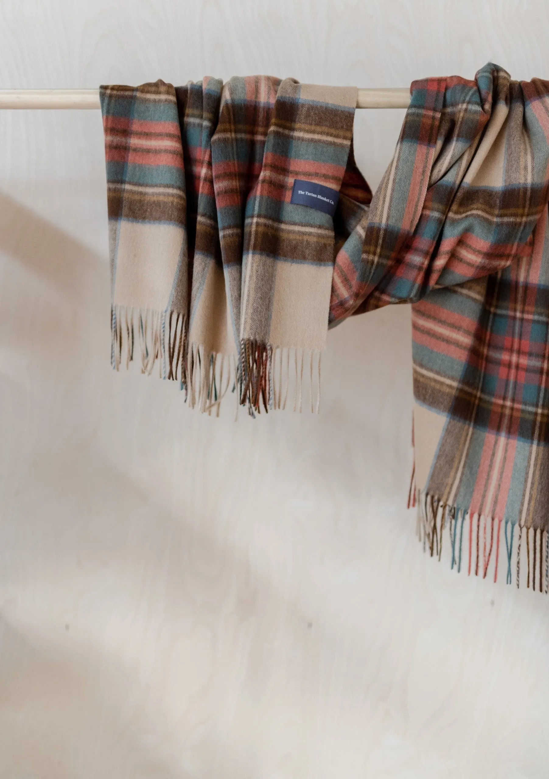 Lambswool Blanket Scarf in Stewart Dress Antique Tartan