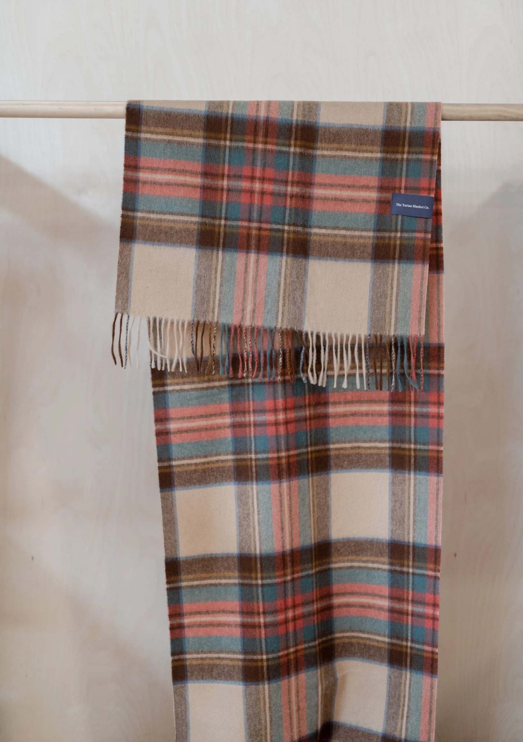 Lambswool Oversized Scarf in Stewart Dress Antique Tartan