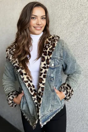 Leopard Denim Jacket