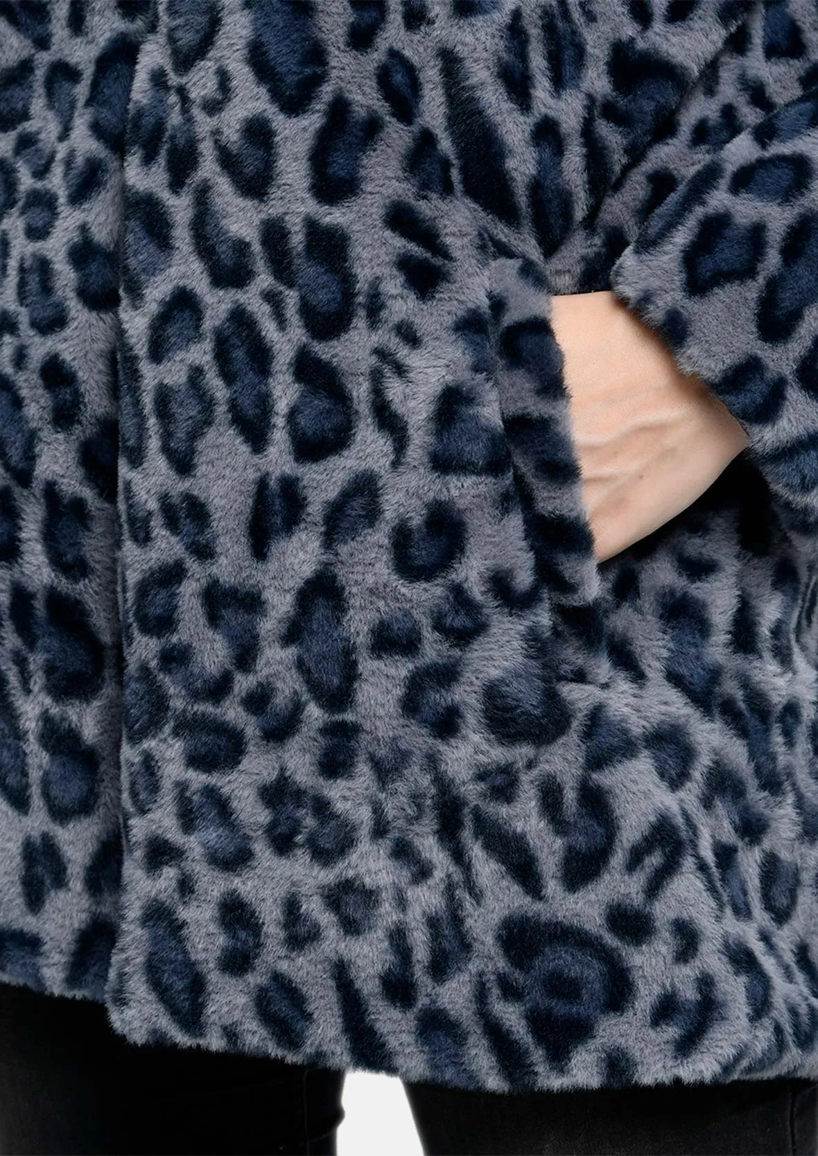 Leopard Faux Fur Coat With Hood