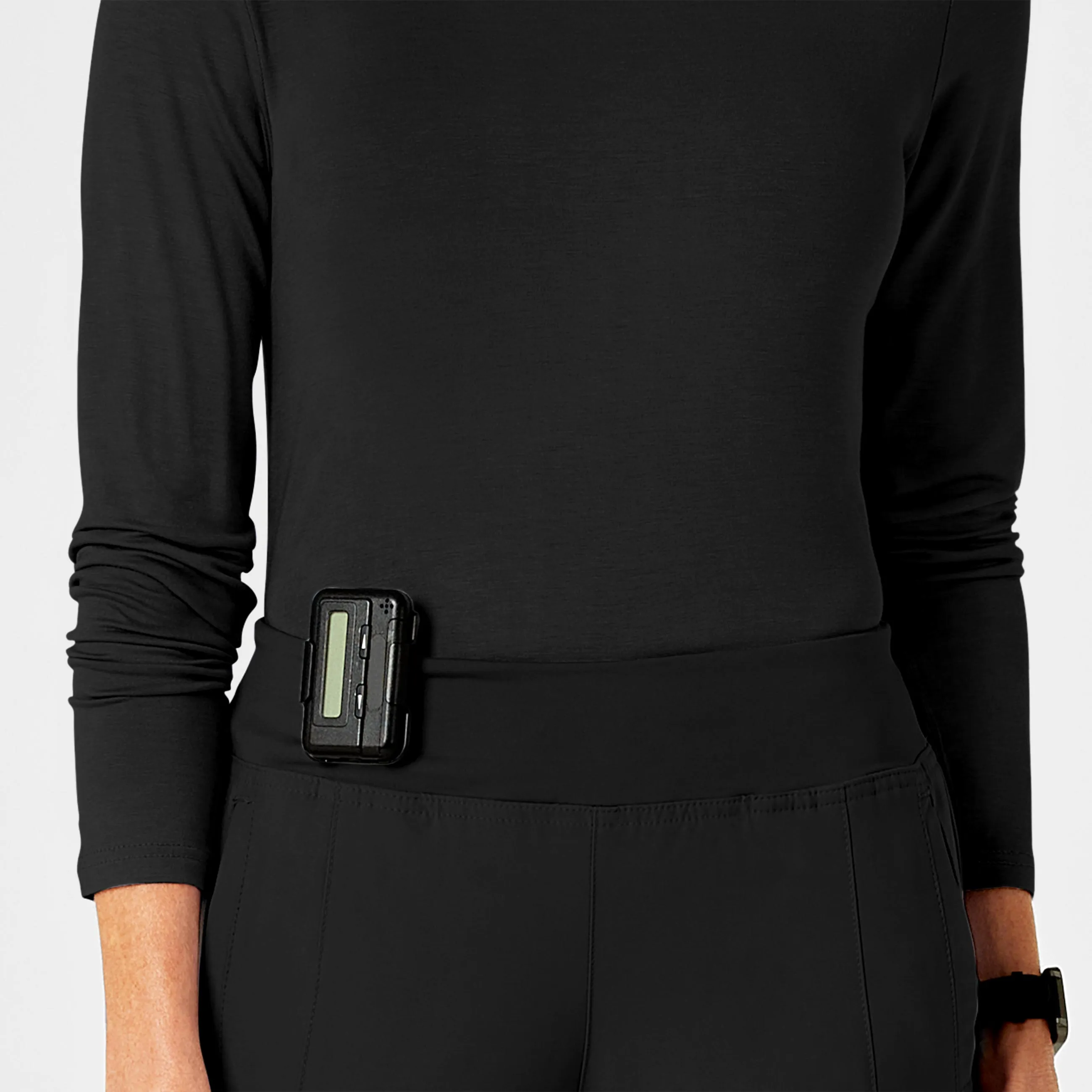 Long Sleeve Silky Tee - Black