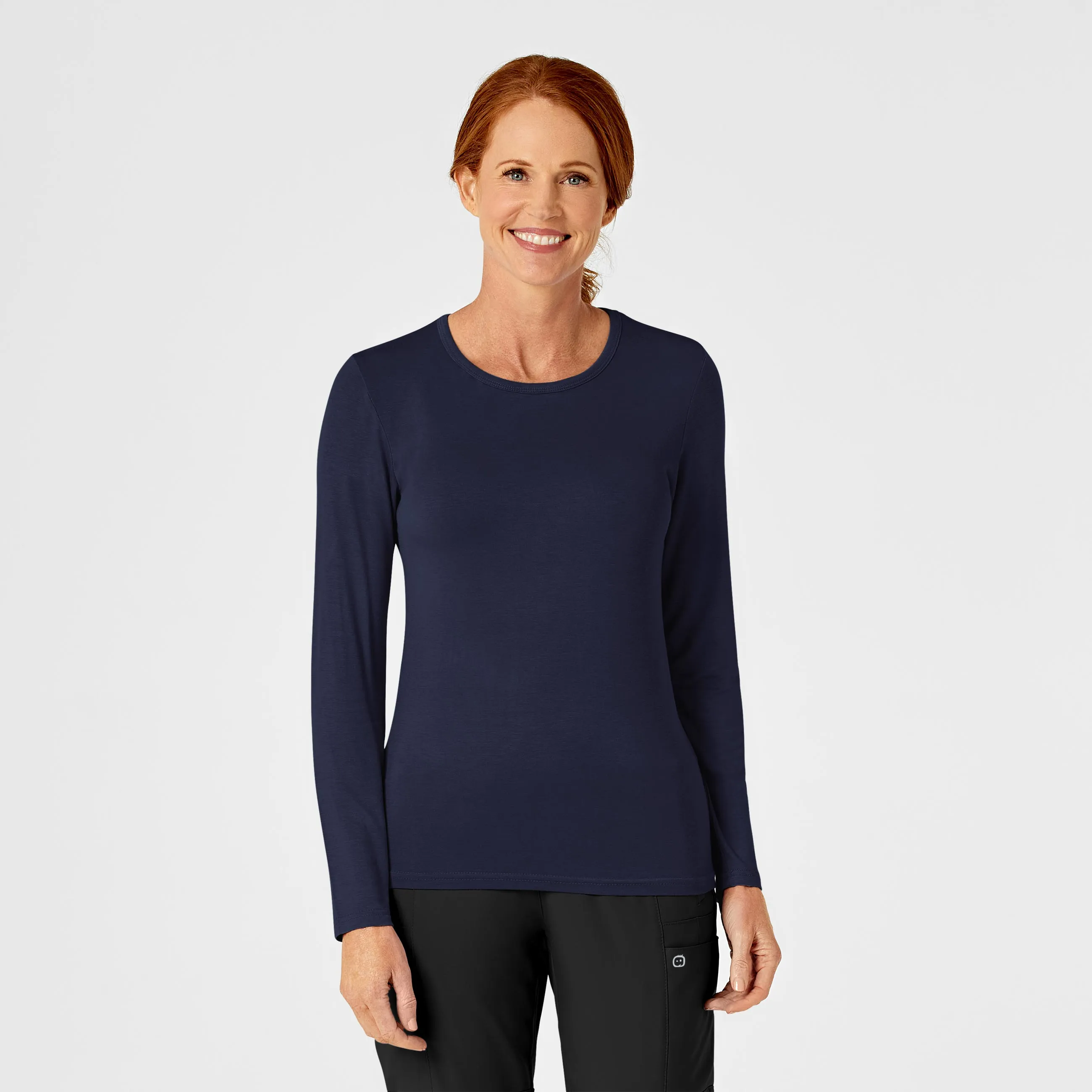 Long Sleeve Silky Tee - Navy