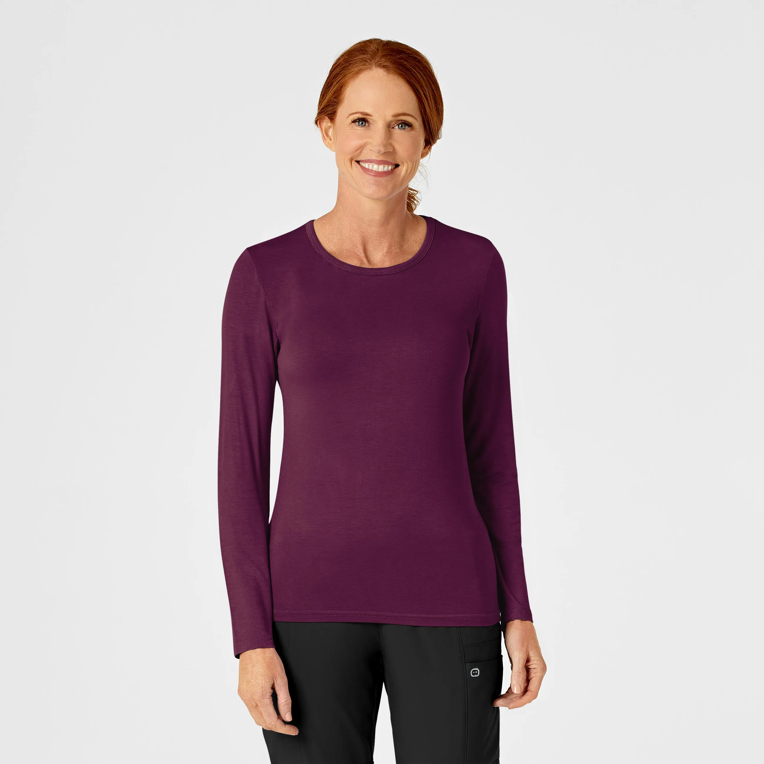 Long Sleeve Silky Tee - Wine