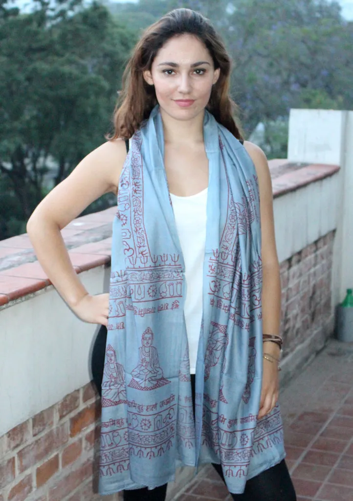 Lord Shiva Om Printed Cotton Shawl