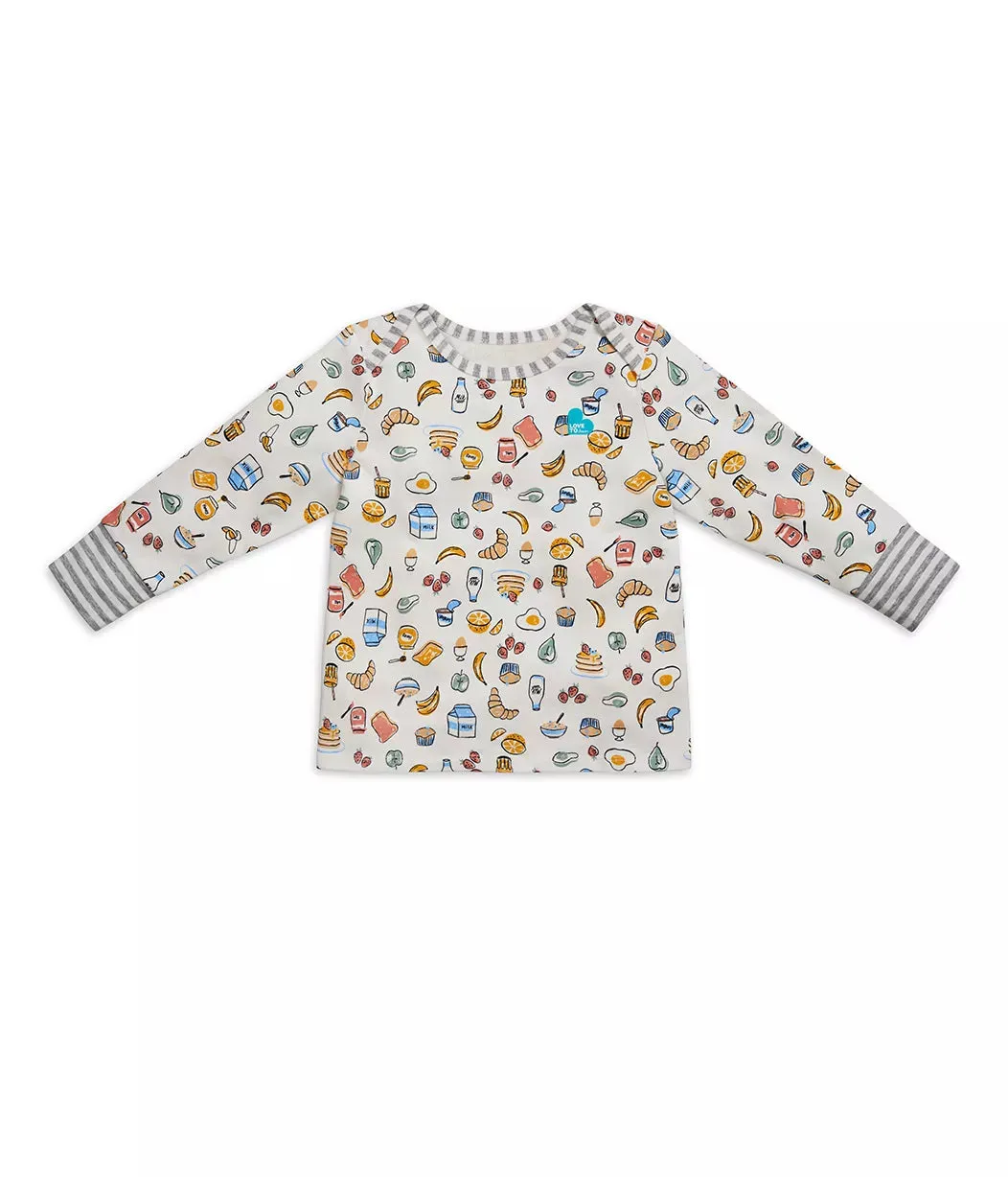 Love To Dream Kids Long Sleeve Pyjama Set - Breakfast White