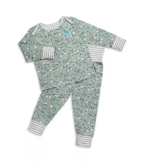 Love To Dream Kids Long Sleeve Pyjama Set - Chicken Run Olive