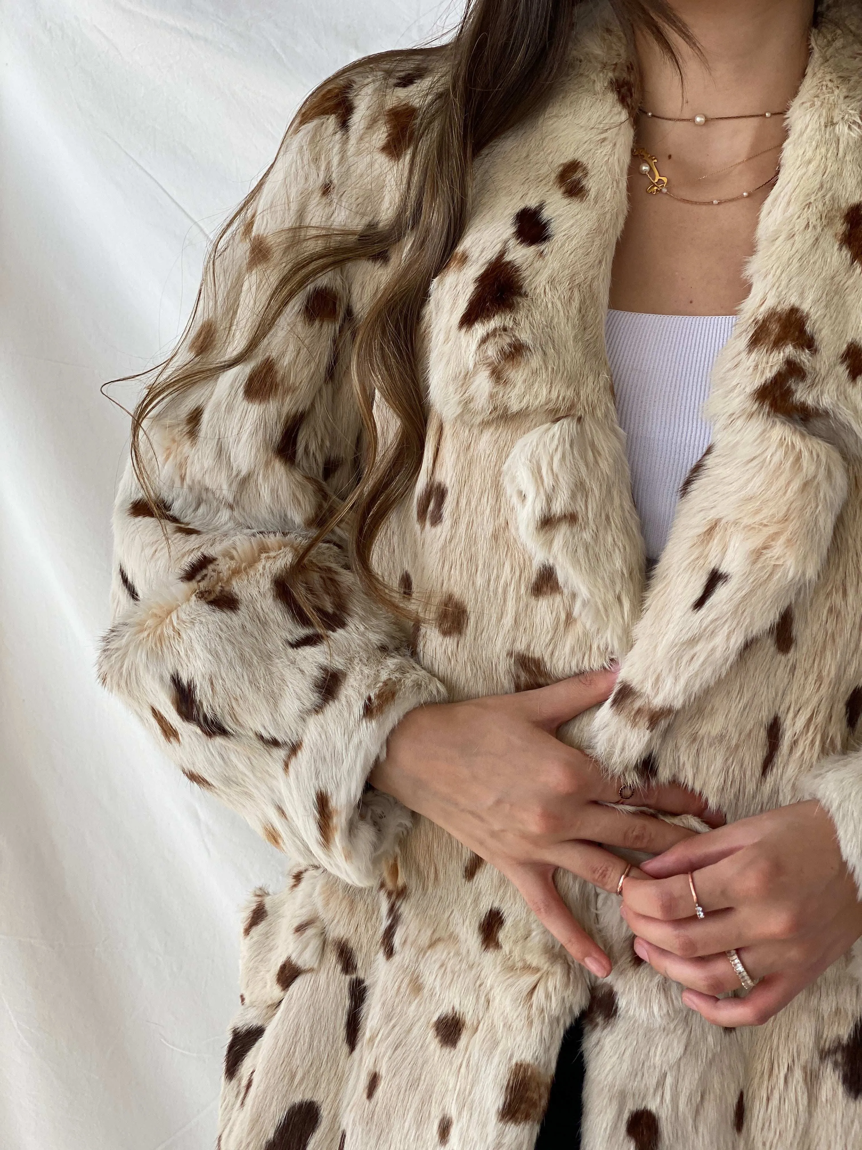 Luxurious Vintage Real Fur Leopard Coat - M