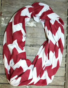 Maroon Wide Chevron Infinity Scarf