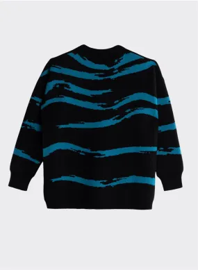 Maxi Knitted Jumper Blue Waves