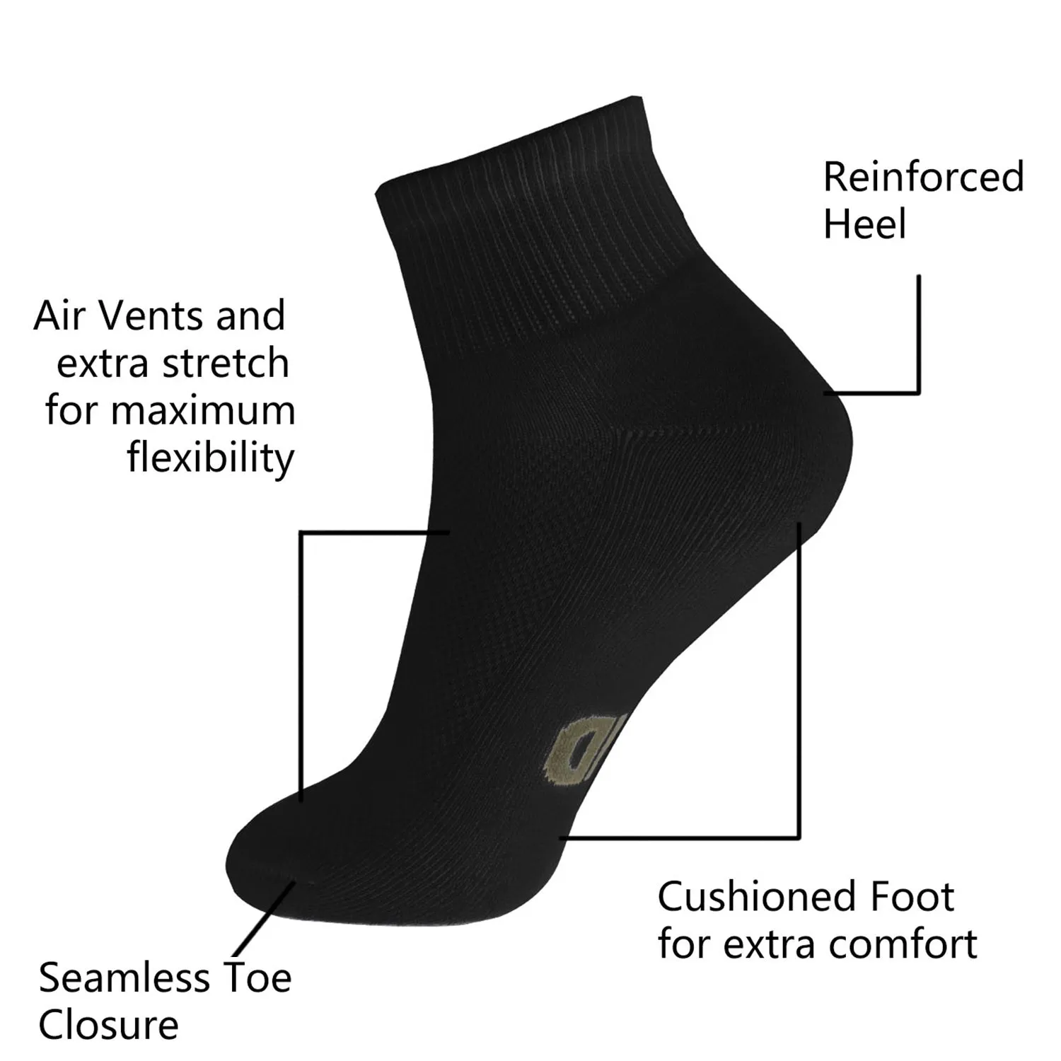 MD Antibacterial Bamboo Socks Ankle (2 Pairs)