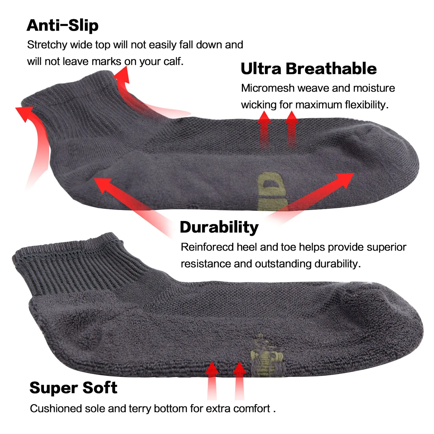 MD Antibacterial Bamboo Socks Ankle (2 Pairs)