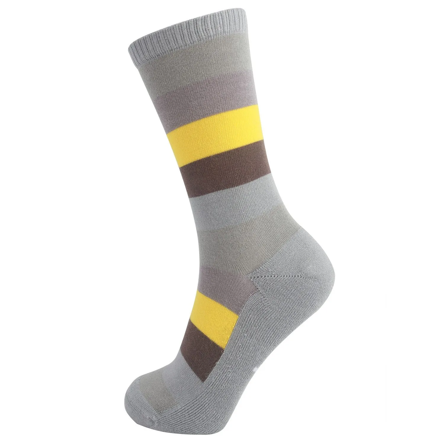 MD Design Bamboo Stripe Crew Dress Socks Cushioned Fashion