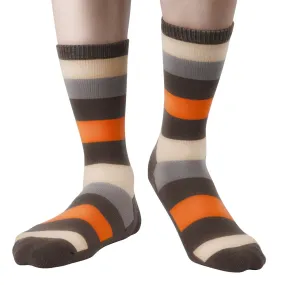 MD Design Bamboo Stripe Crew Dress Socks Cushioned Fashion