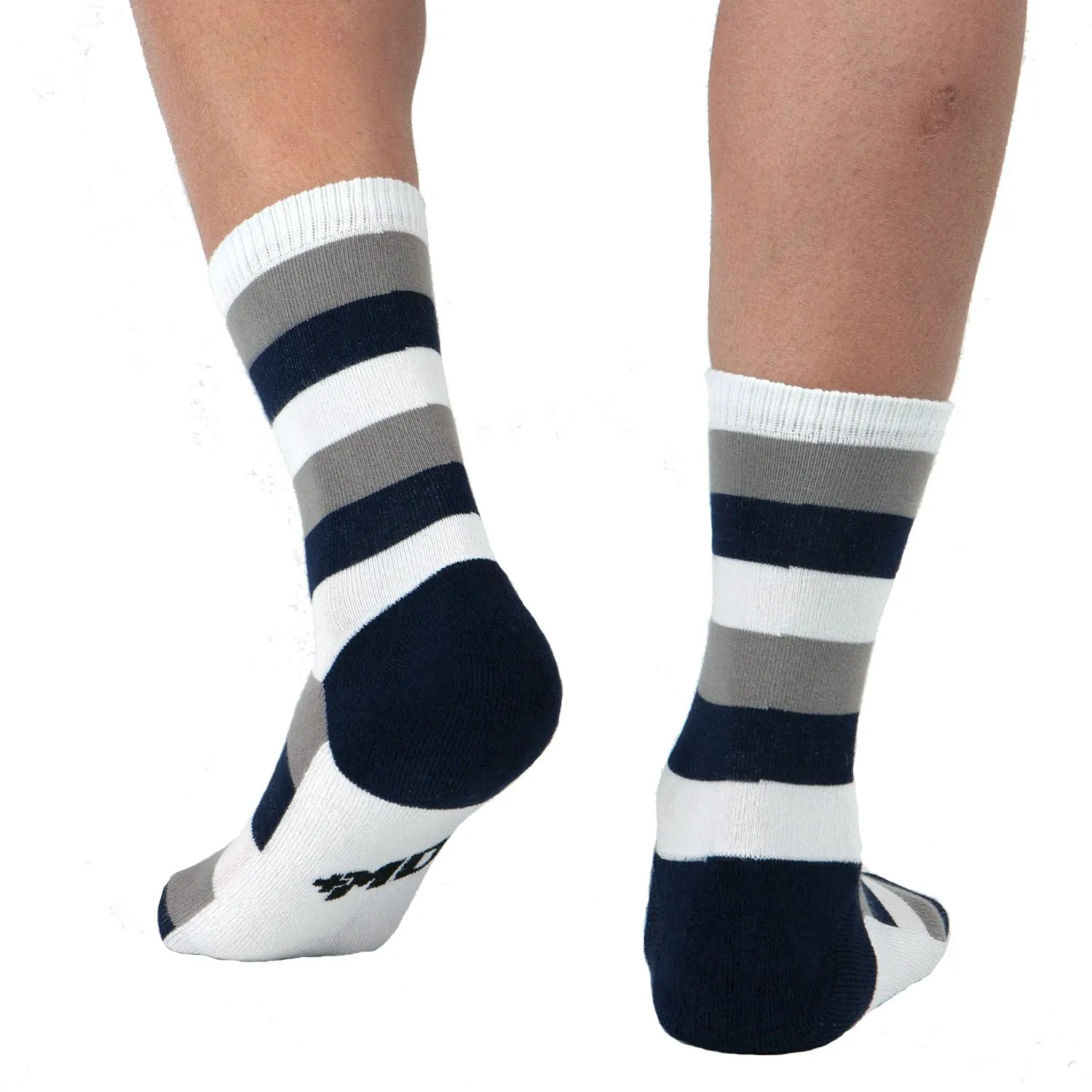 MD Design Bamboo Stripe Crew Dress Socks Cushioned Fashion