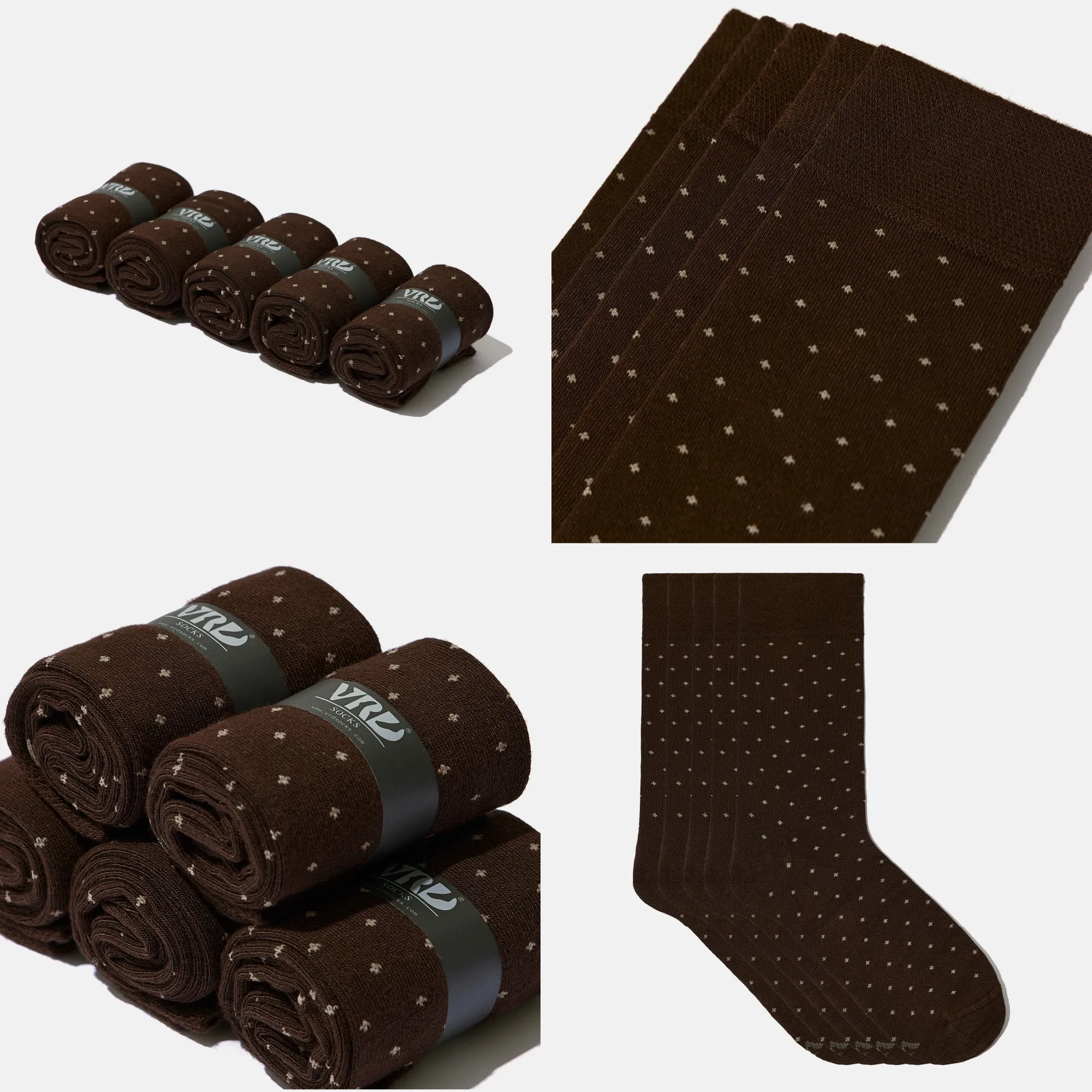 Men’s Bamboo Dress Socks - Dotted Design, 1/3/5 Pairs