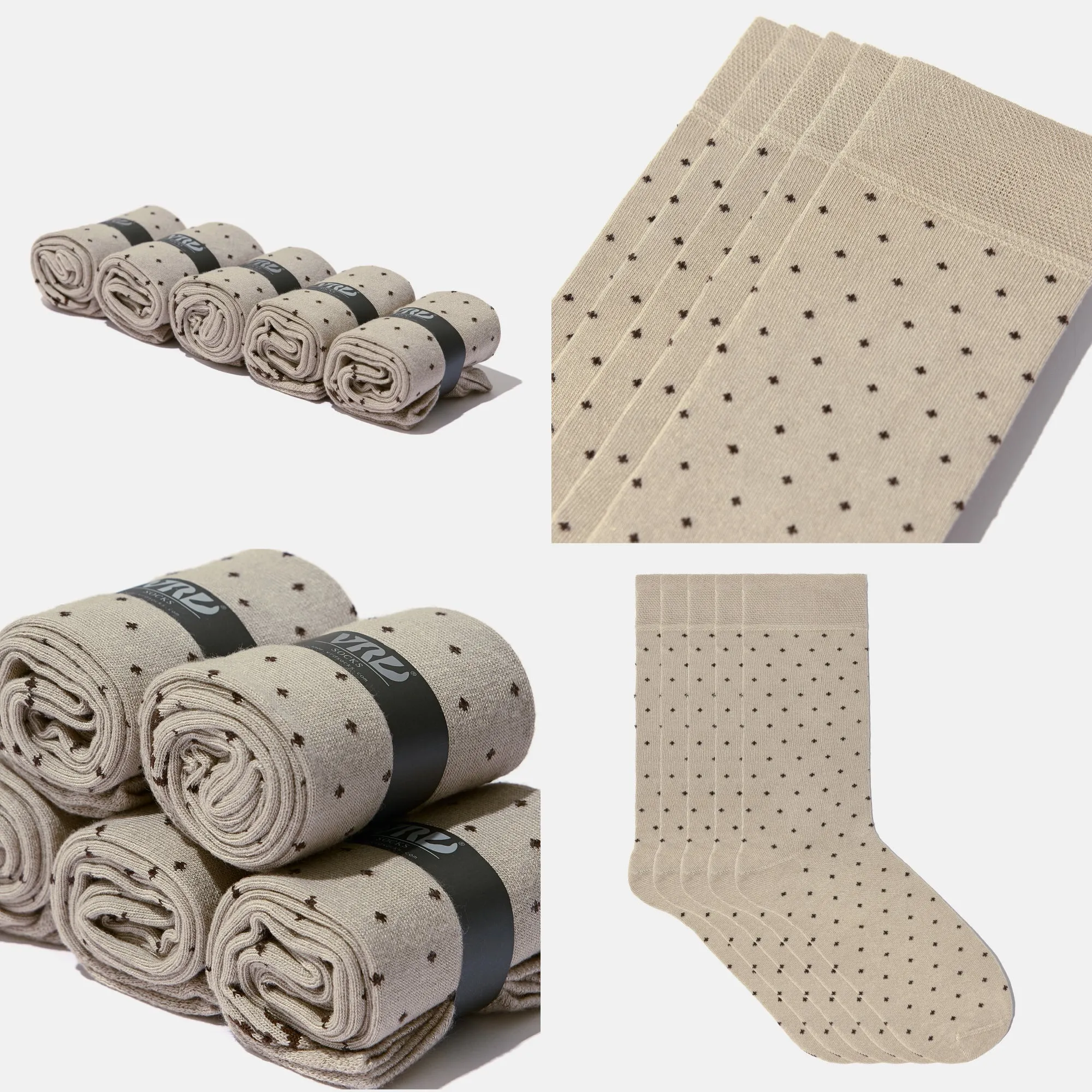 Men’s Bamboo Dress Socks - Dotted Design, 1/3/5 Pairs