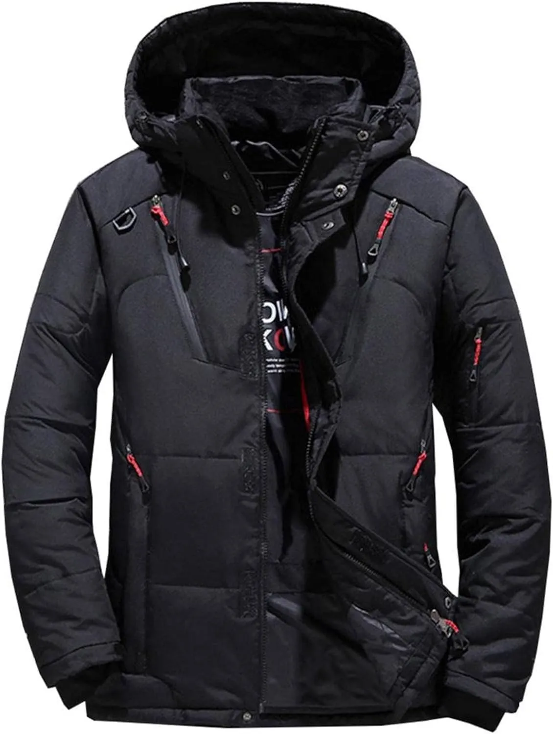 Men's Parka Duck Down Jacket Winter Coat Thick Hooded Puffer Hiking Warm Jacket | 1987