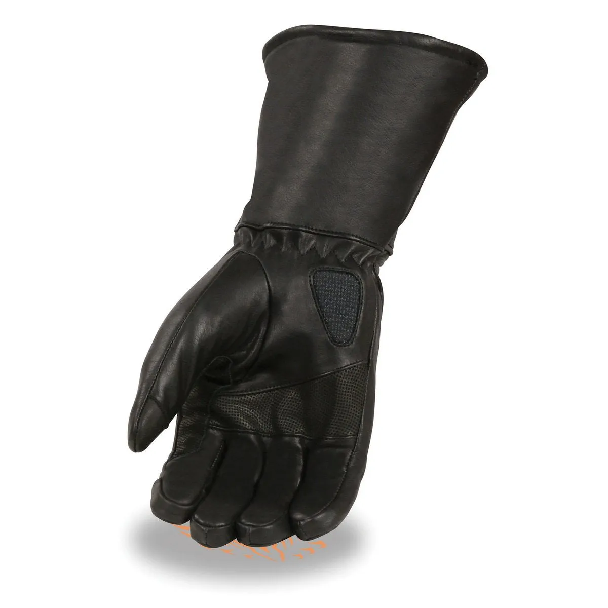 Milwaukee Leather MG7550 Men's Black Cowhide Leather Gauntlet Motorcycle Hand Gloves w/ X-Long Cuff i-Touch Screen Waterproof