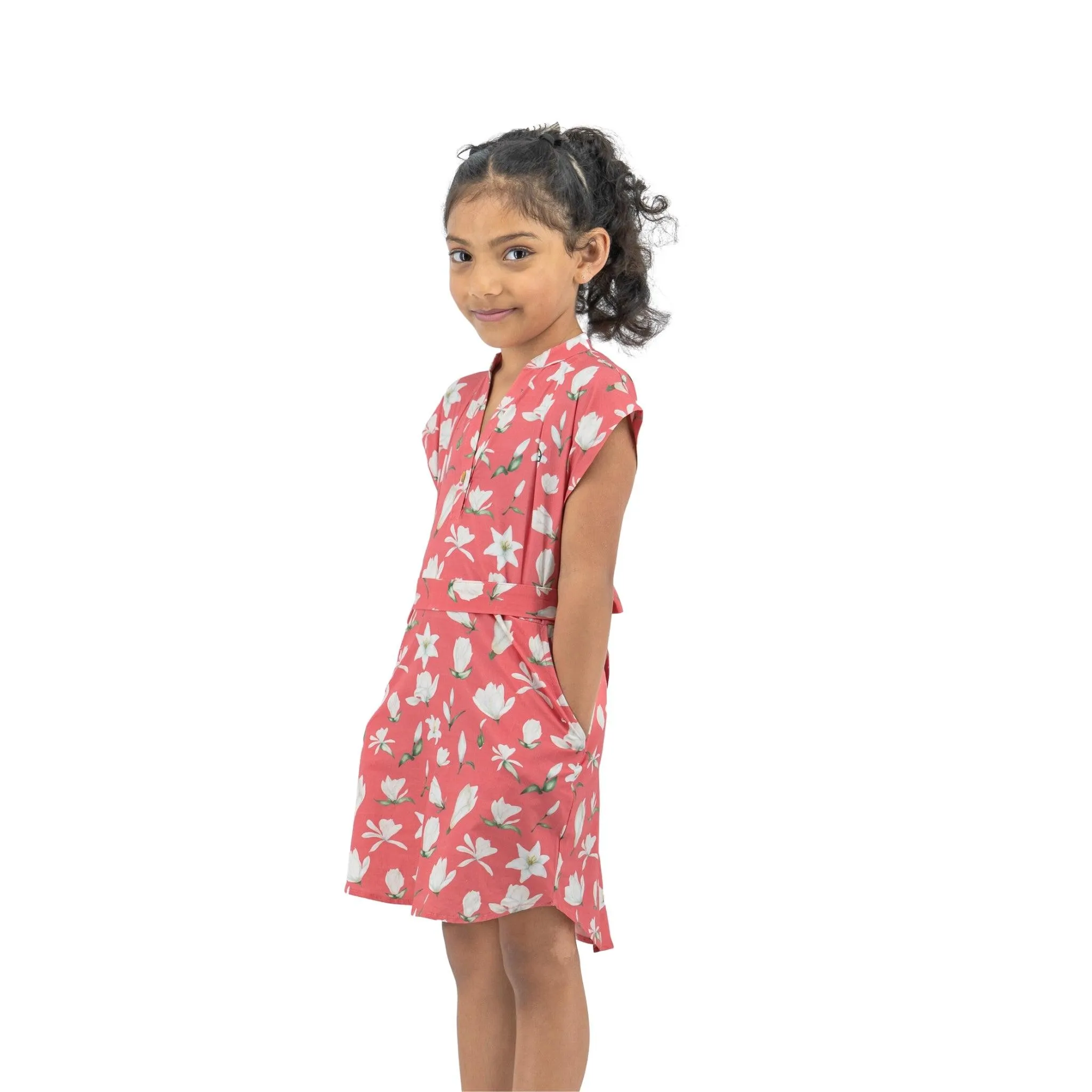 Mineral Red Shirt Dress for Girls