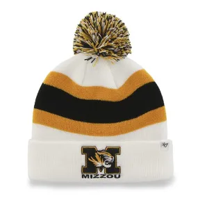 Missouri Tigers 47 Brand White Gold Black Breakaway Knit Cuffed Beanie Hat Cap