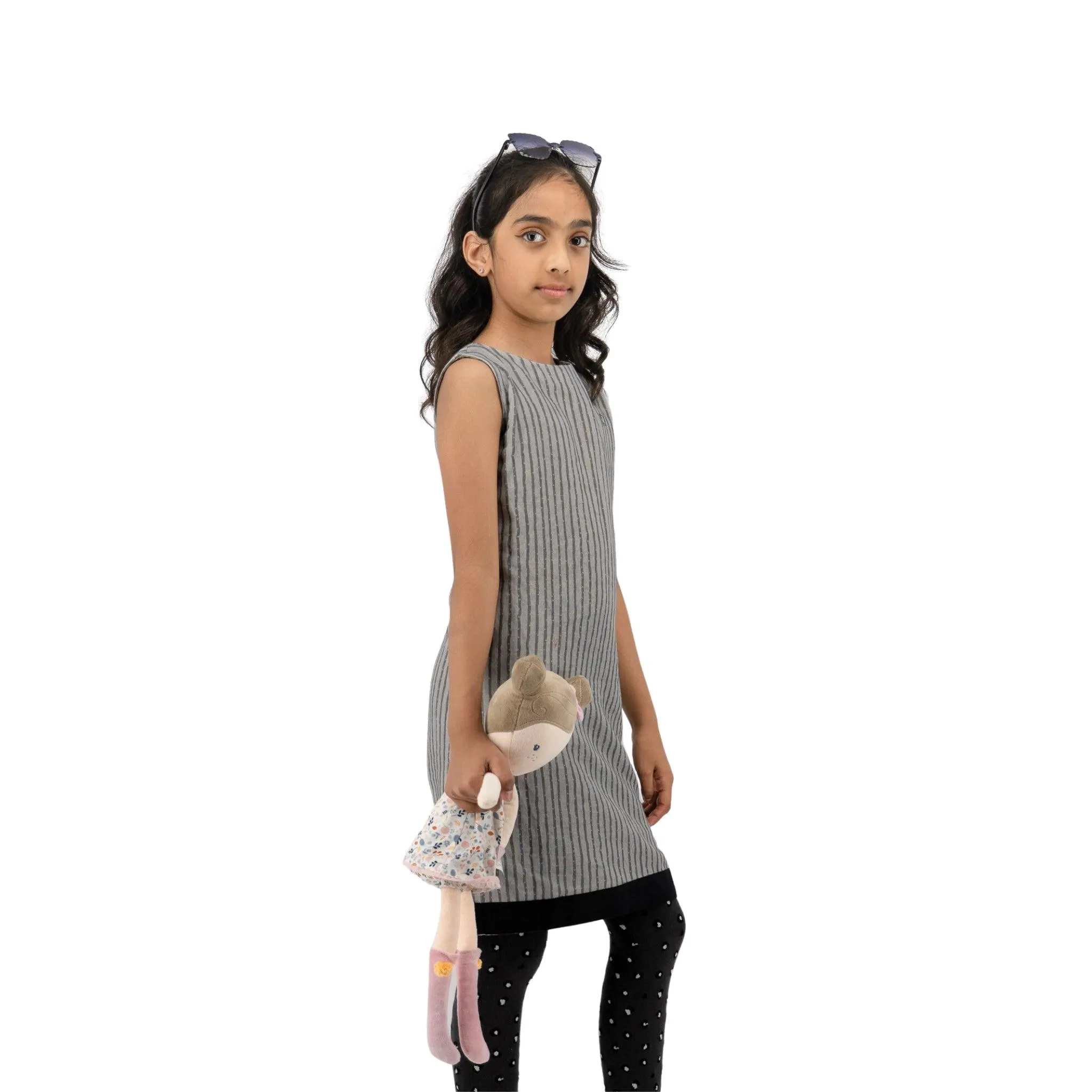 Modern Mini: Eco-Friendly Steel Grey Frock