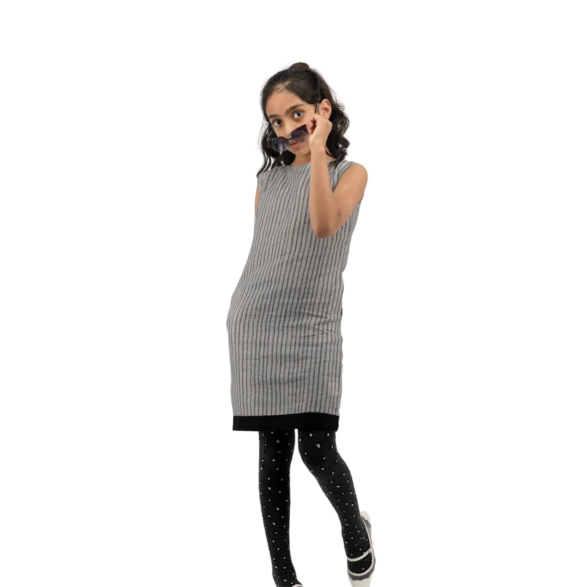 Modern Mini: Eco-Friendly Steel Grey Frock