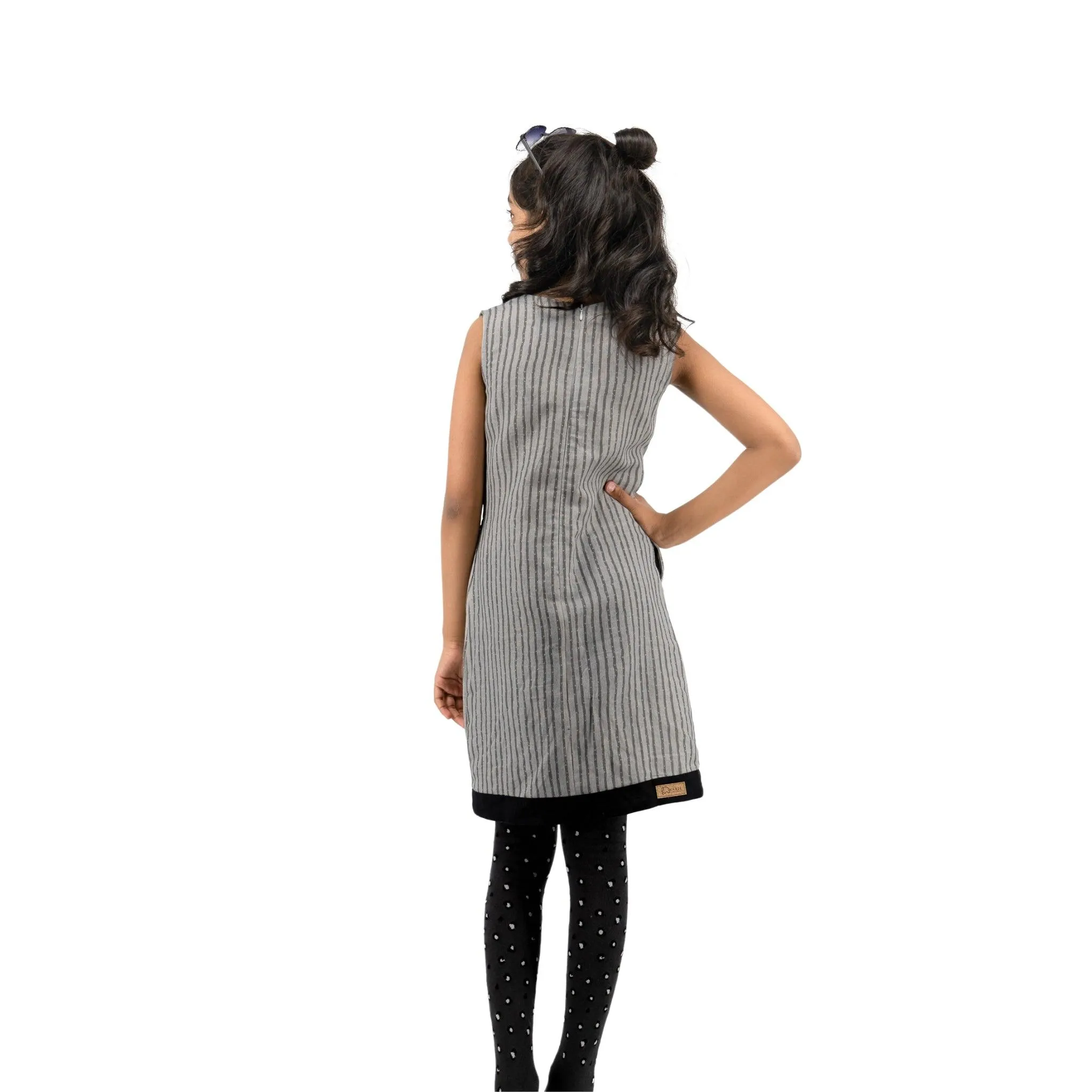 Modern Mini: Eco-Friendly Steel Grey Frock