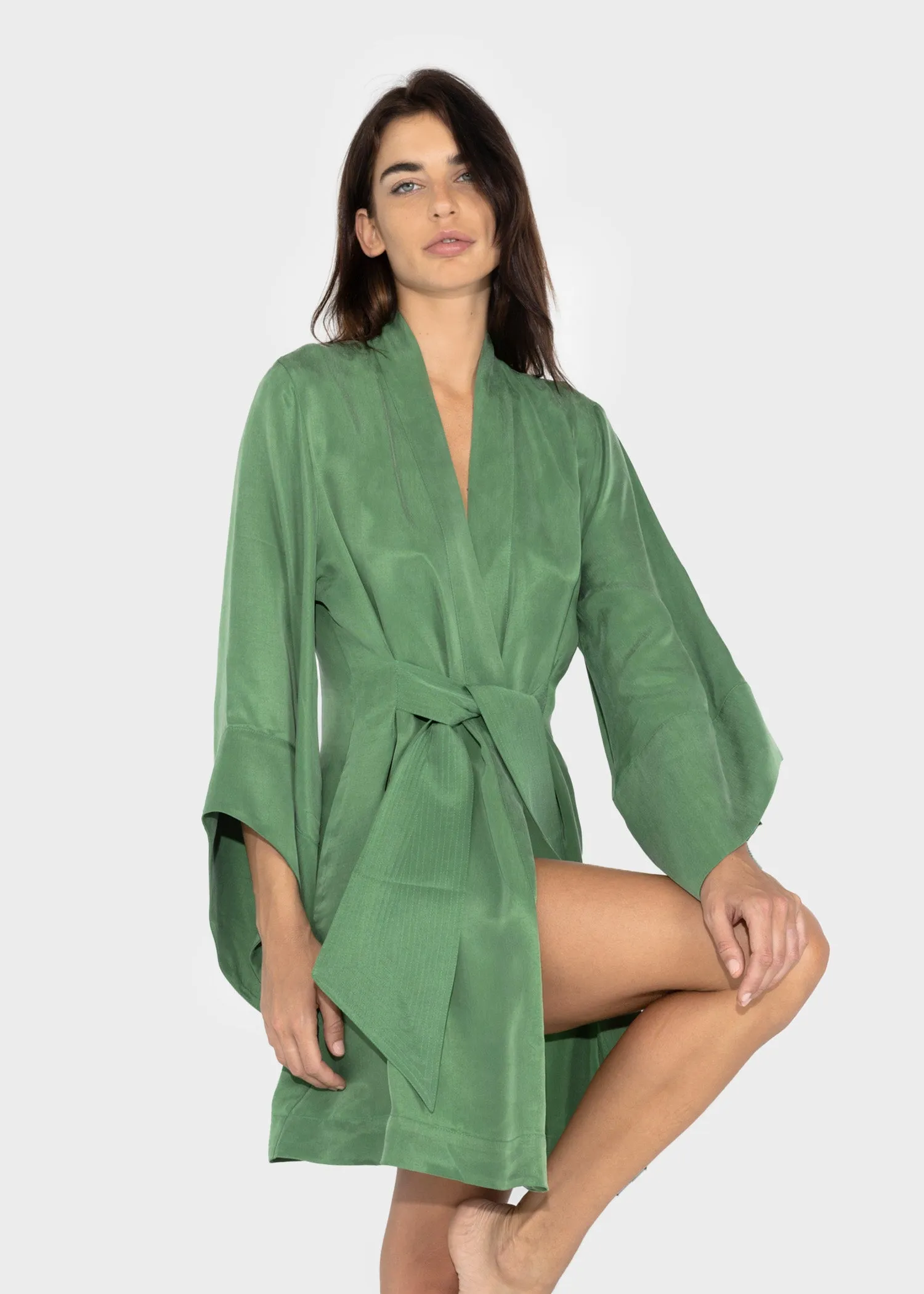 Moss Amara Mini Kimono Robe