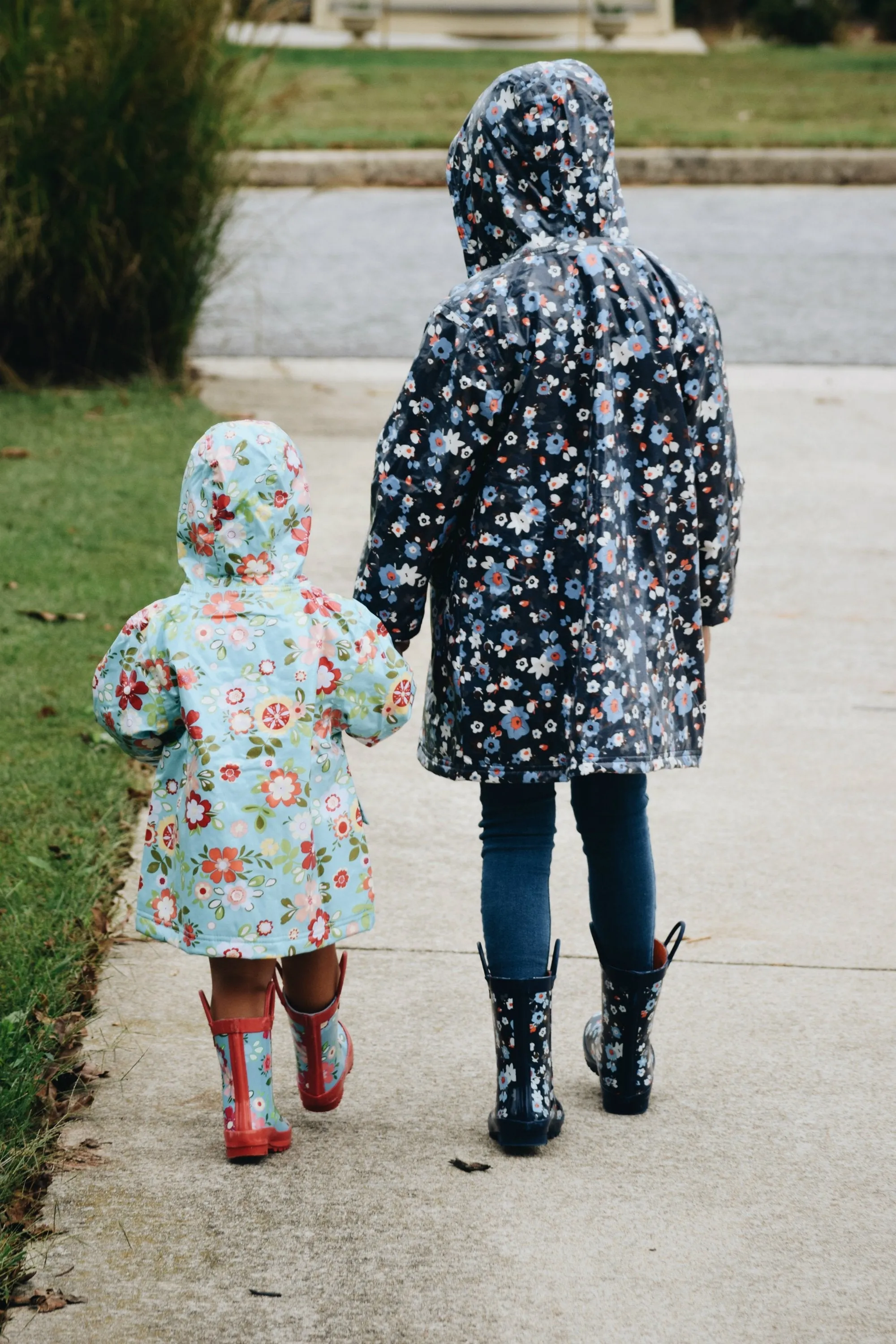 Navy Flower Raincoat