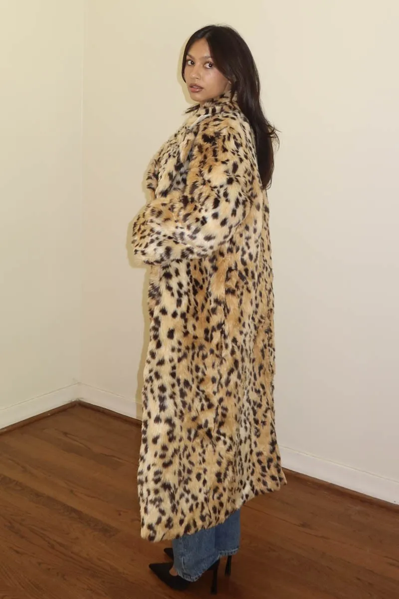 Nights Out Faux Fur Coat ~ Leopard