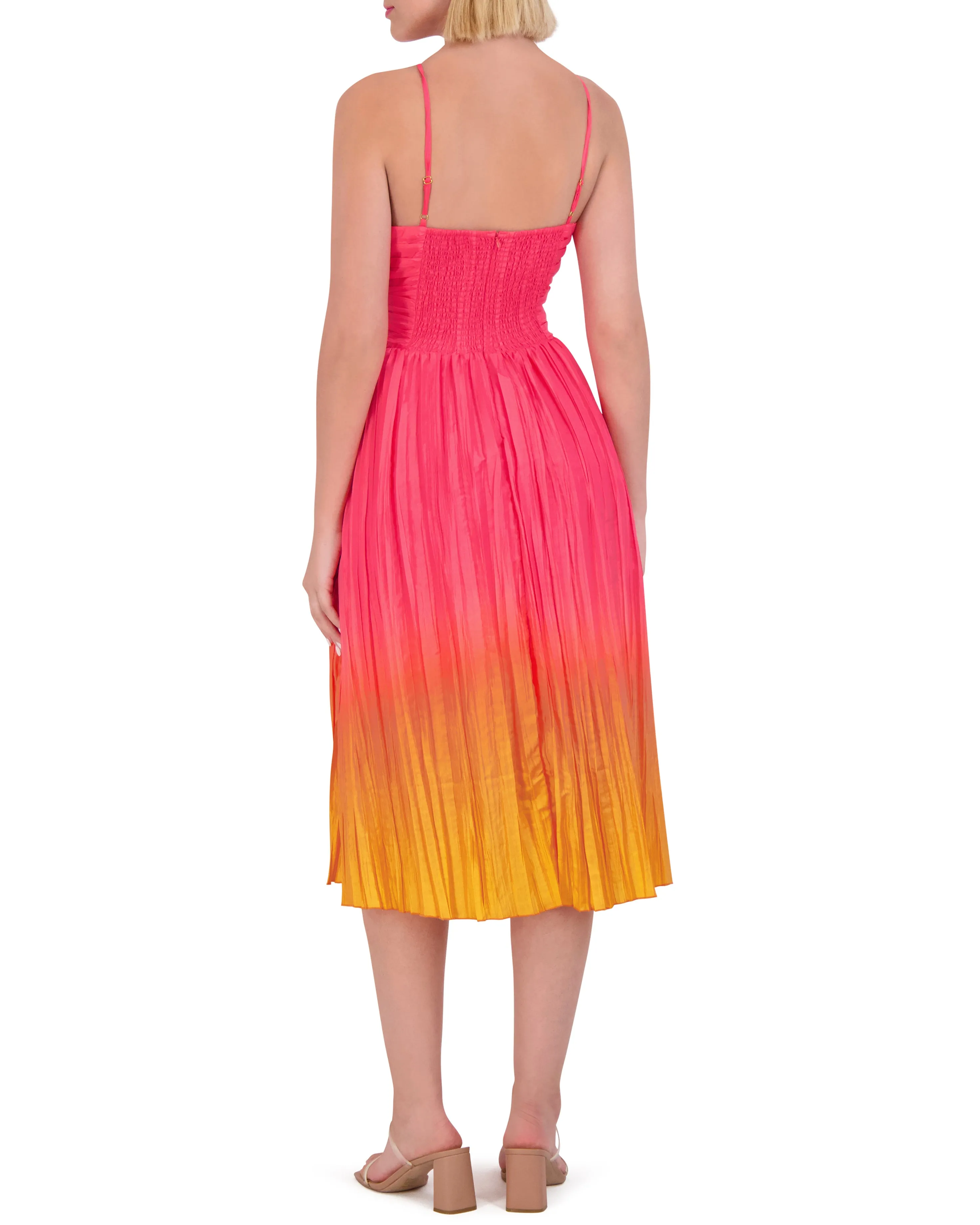 Ombre Taffeta Cutout Midi Dress