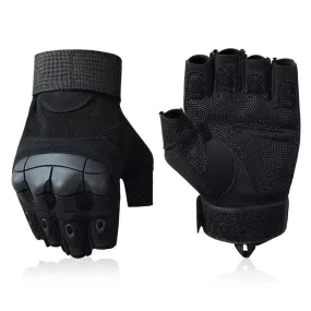 Outdoor Tactical Fingerless Gloves: Hard Knuckle Gloves for Paintball, Airsoft, Hunting, and More