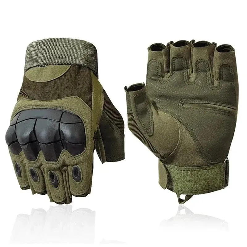 Outdoor Tactical Fingerless Gloves: Hard Knuckle Gloves for Paintball, Airsoft, Hunting, and More