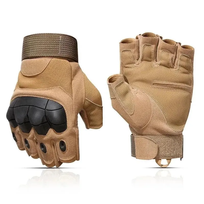 Outdoor Tactical Fingerless Gloves: Hard Knuckle Gloves for Paintball, Airsoft, Hunting, and More