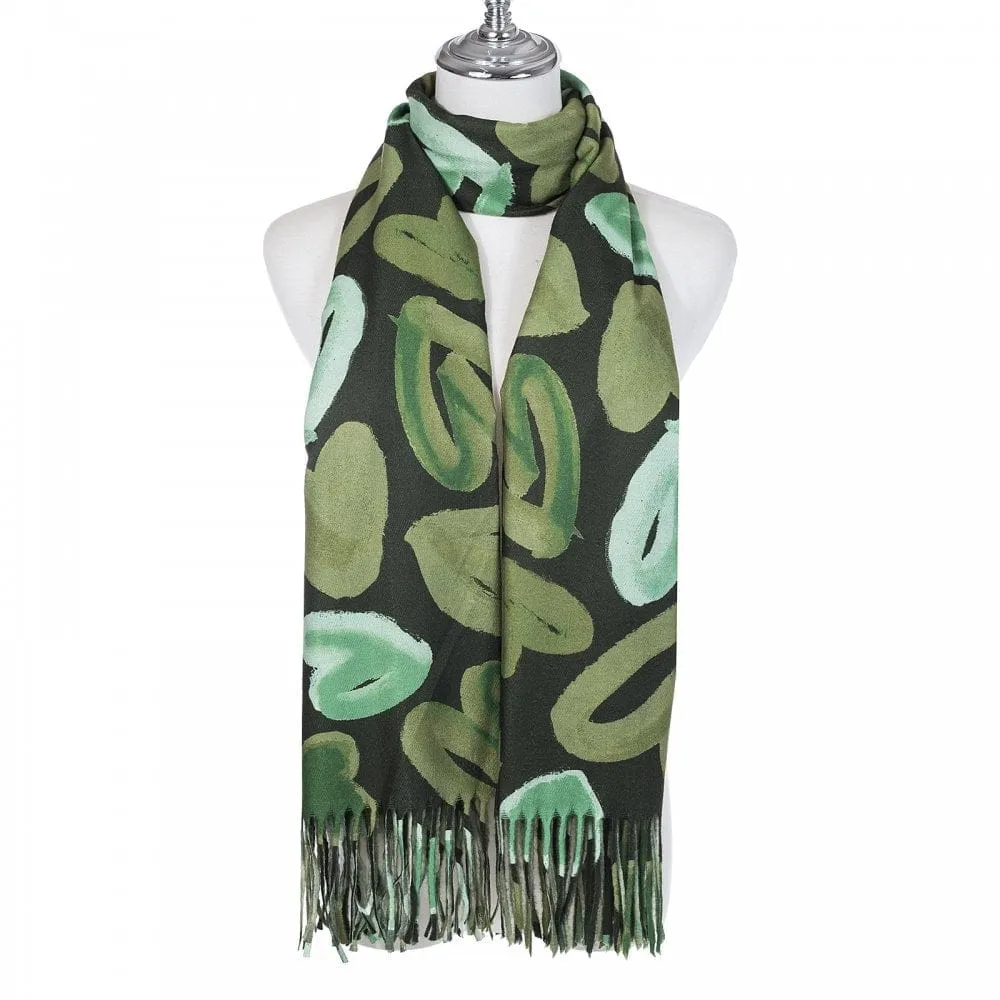 Park Lane Big Green Hearts Scarf