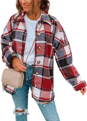 Plaid Shirt Flannel Lapel Shacket