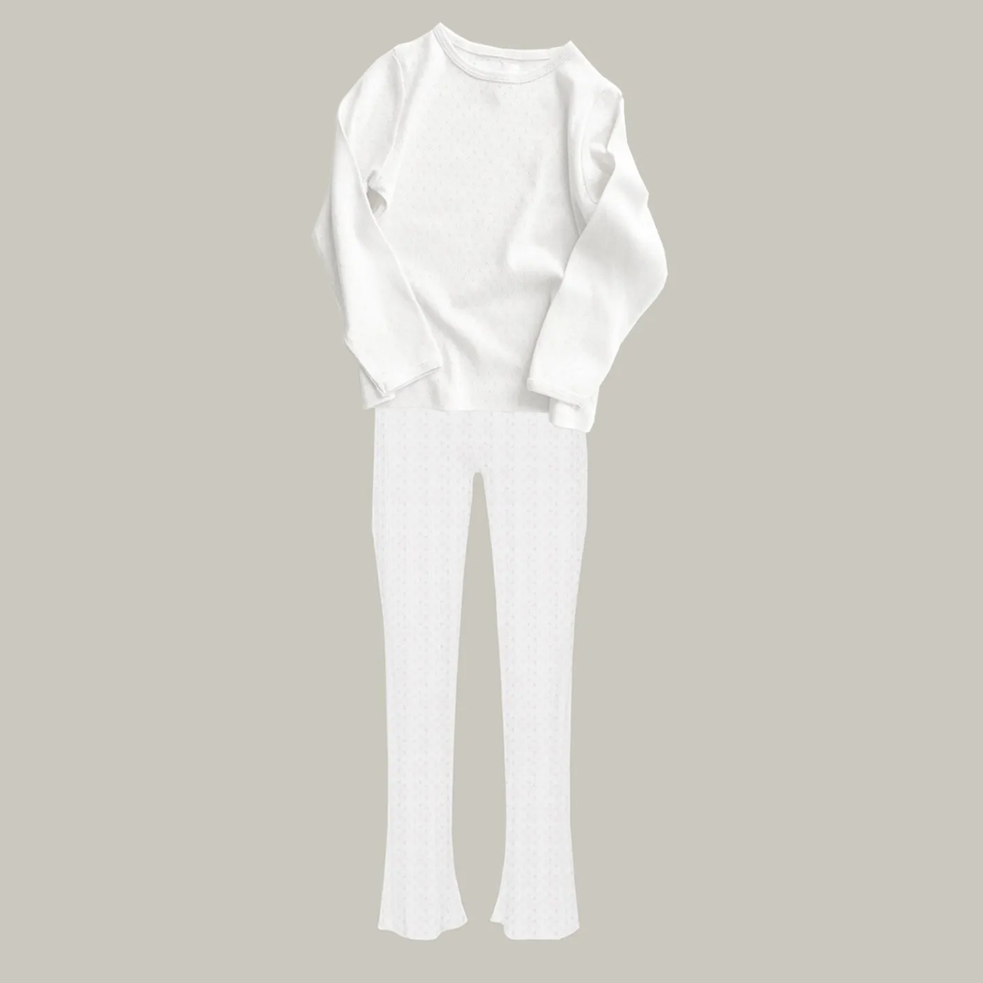 POINTELLE SET // WOMEN // WHITE COTTON