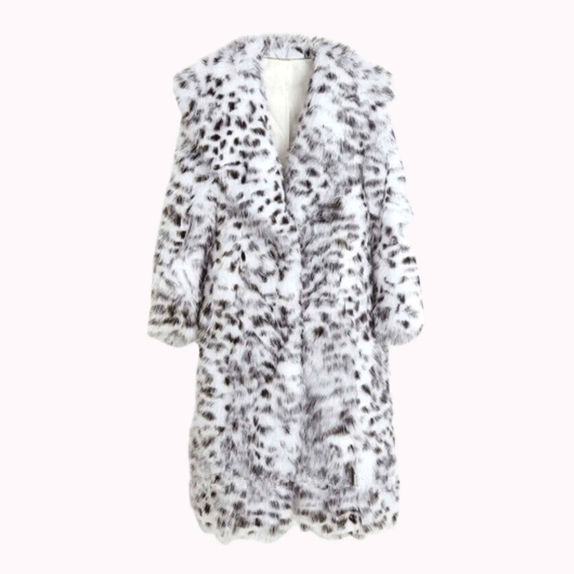 Pre Order:  Snow Leopard Faux Fur Coat