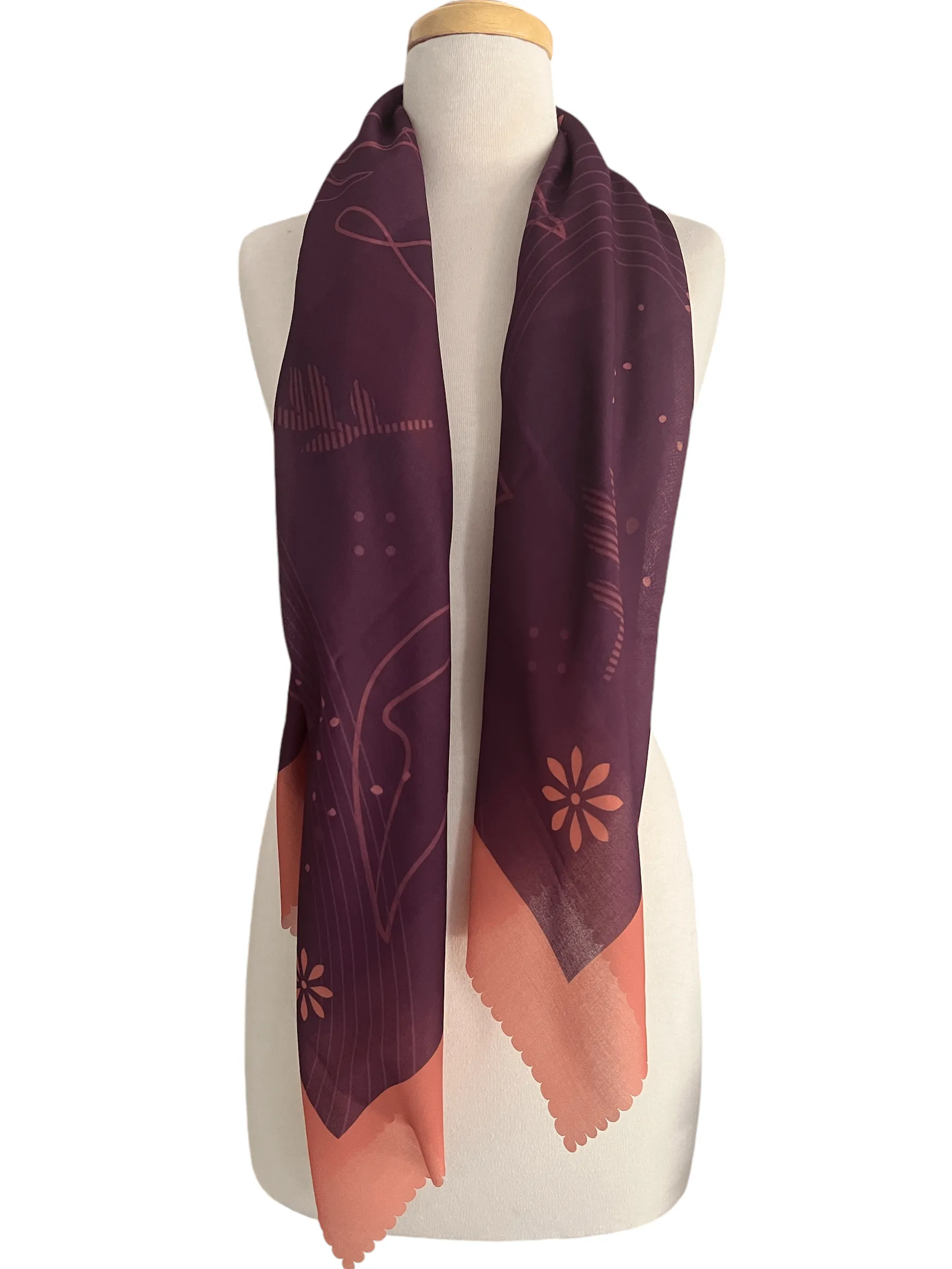 Purple Scarf with Gift Box - Square Scarf