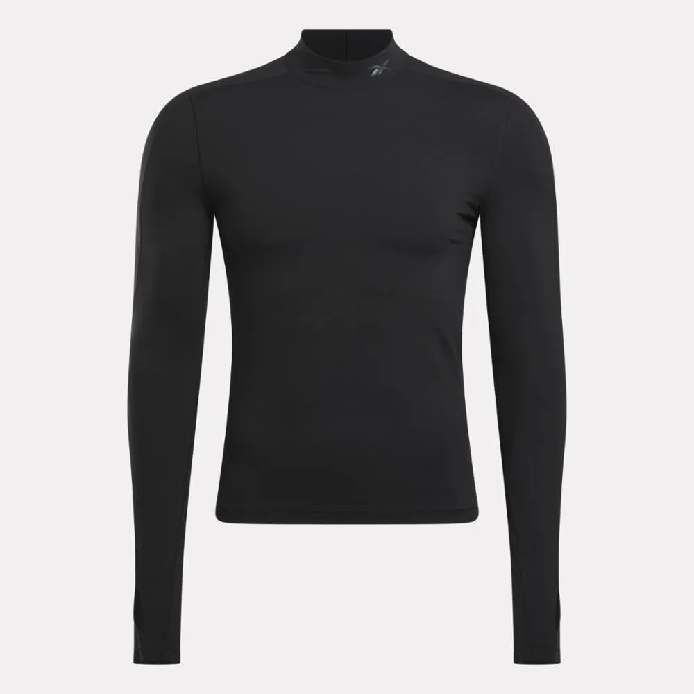 Reebok Apparel Men Speed Base Layer Long Sleeve T-Shirt Feat. RBK-FIRE  BLACK