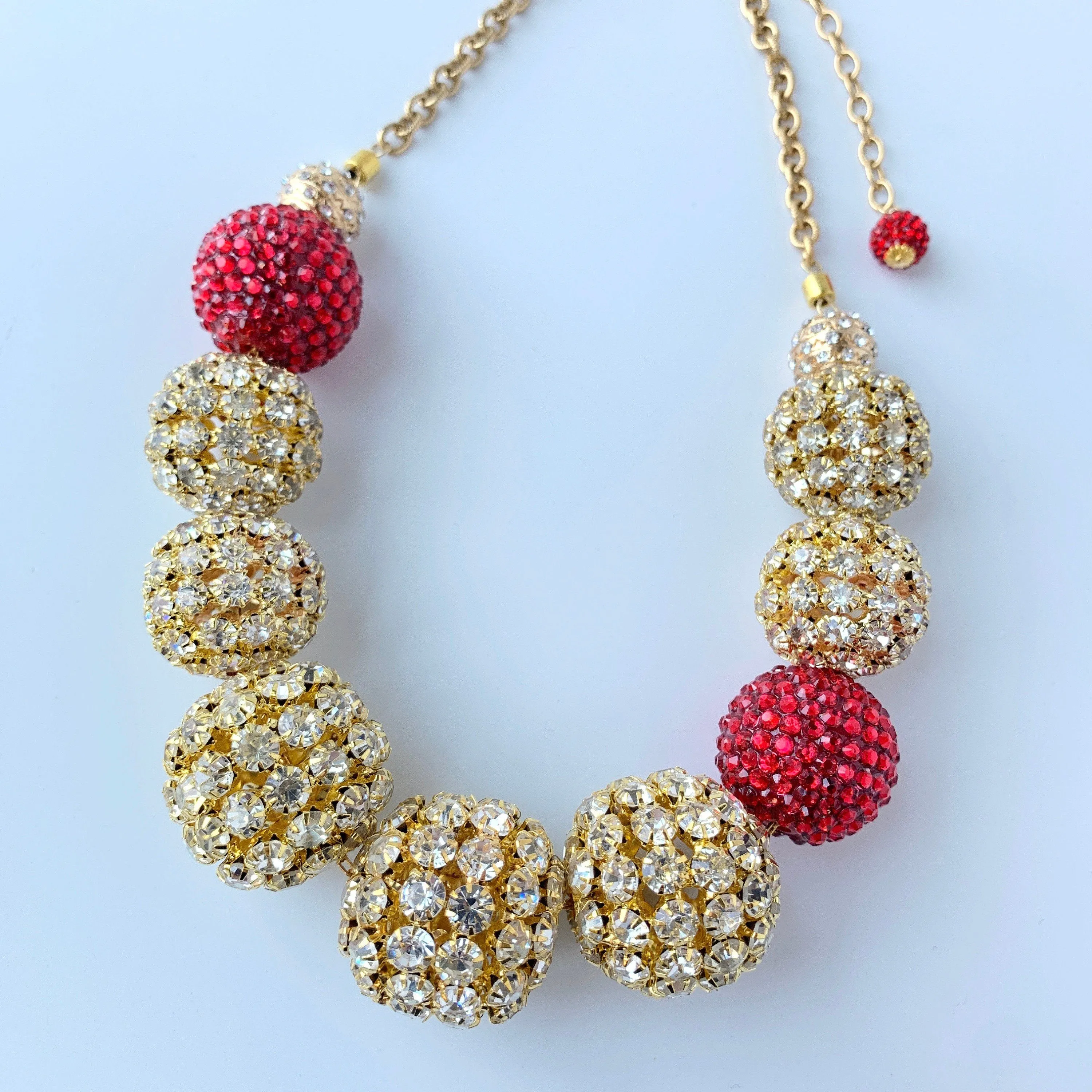 Rhinestone Holiday Party Necklace