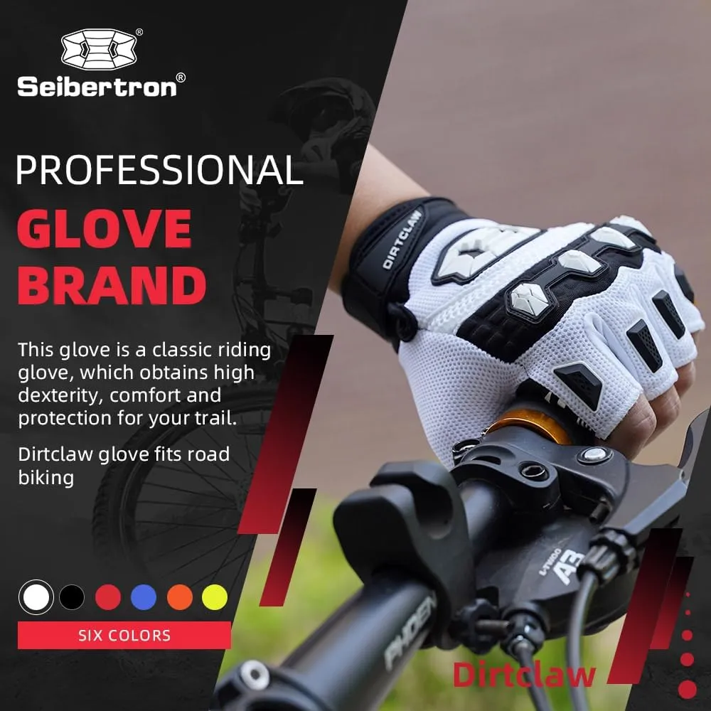 Seibertron Dirtclaw Anti-Slip Fingerless Gloves: Perfect for Off-Road, BMX, and Motocross Adventures