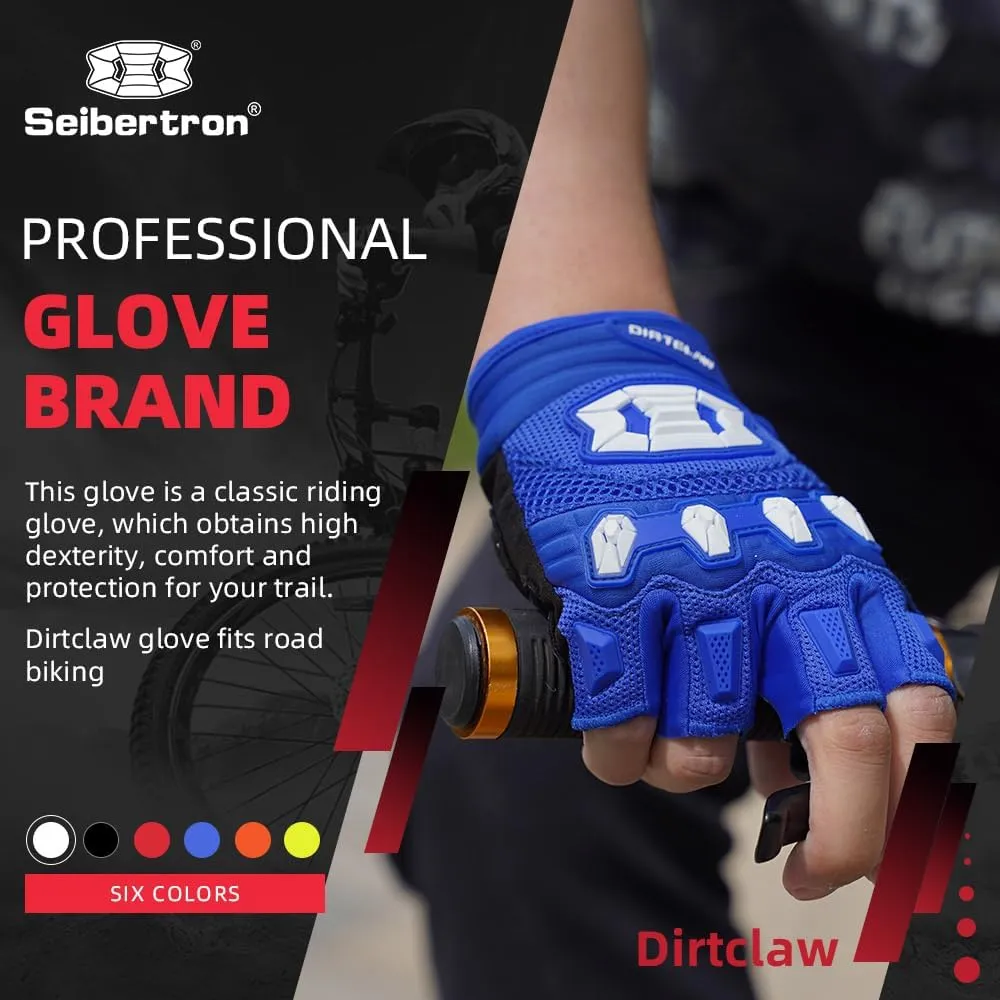 Seibertron Dirtclaw Anti-Slip Fingerless Gloves: Perfect for Off-Road, BMX, and Motocross Adventures