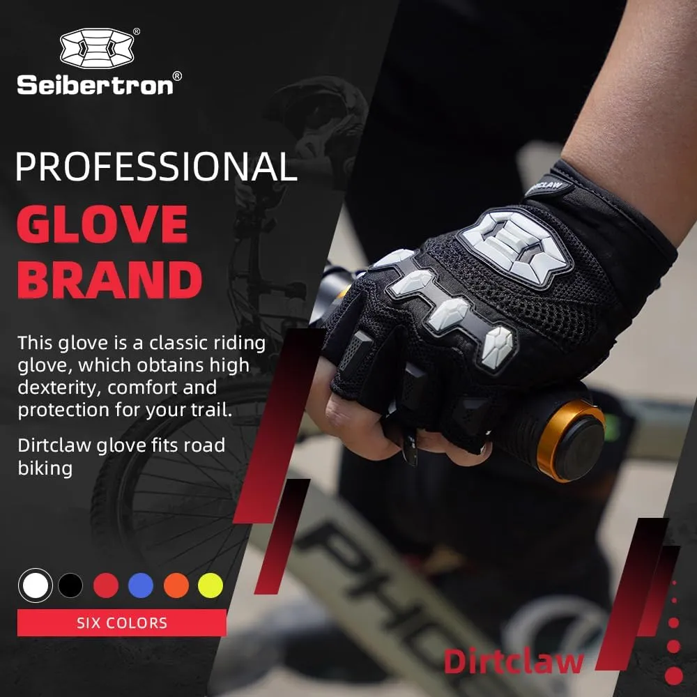 Seibertron Dirtclaw Anti-Slip Fingerless Gloves: Perfect for Off-Road, BMX, and Motocross Adventures